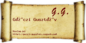 Géczi Gusztáv névjegykártya