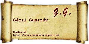 Géczi Gusztáv névjegykártya